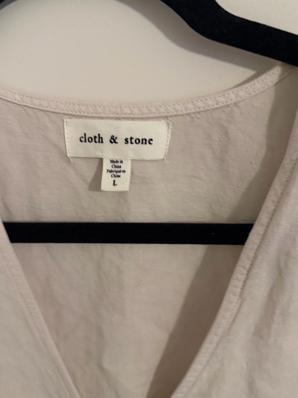 cloth & stone Light Cream Wrap Tie-Waist Short Sleeve Blouse - Picture 2 of 3